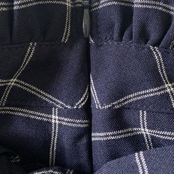 Navy White Plaid Women's Pants Size Small NWOT Old Money Classy - Picture 8 of 10